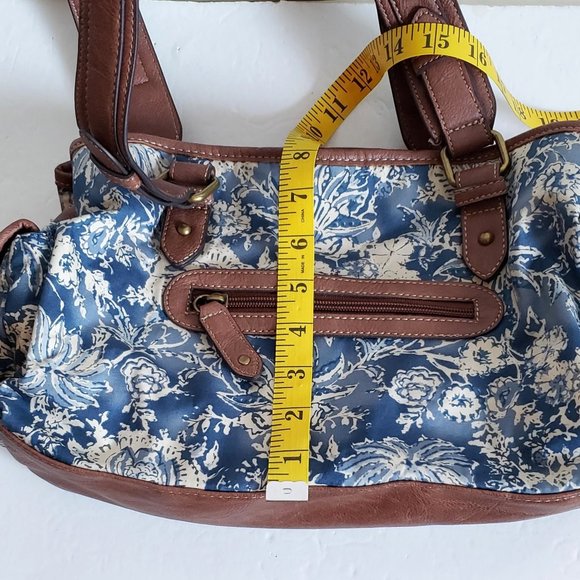 Like NEW Cargo CHAPS RALPH LAUREN Western Satchel Denim Canvas Shoulder Bag - Picture 7 of 15